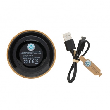 Logo trade promotional gifts picture of: RCS recycled plastic and bamboo 3W wireless speaker