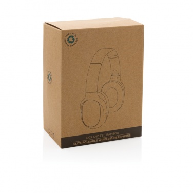 Logotrade promotional items photo of: RCS and bamboo Elite Foldable wireless headphone