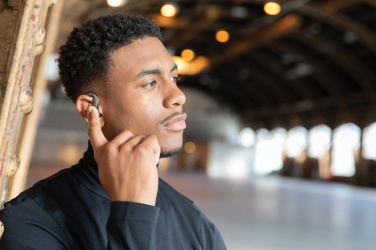 Logo trade promotional gifts image of: Urban Vitamin Pacifica RCS rplastic earbuds