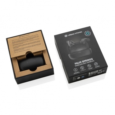 Logo trade promotional giveaways image of: Urban Vitamin Palm Springs RCS rplastic ENC earbuds
