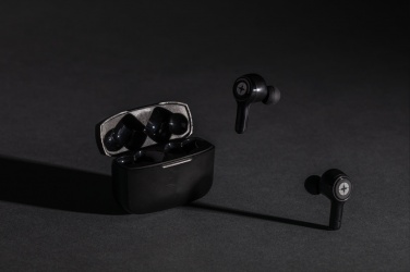 Logo trade advertising products picture of: RCS recycled plastic Swiss Peak ANC TWS earbuds
