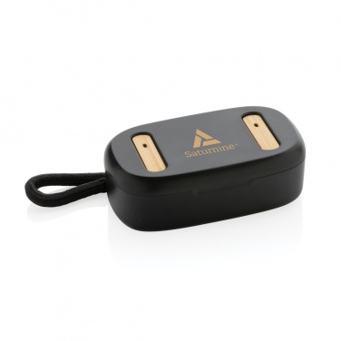 Logo trade promotional giveaways picture of: RCS recycled plastic & bamboo TWS earbuds
