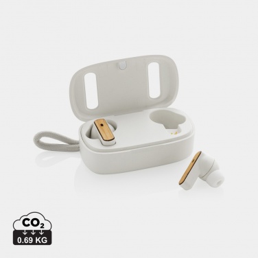 Logotrade promotional gifts photo of: RCS recycled plastic & bamboo TWS earbuds