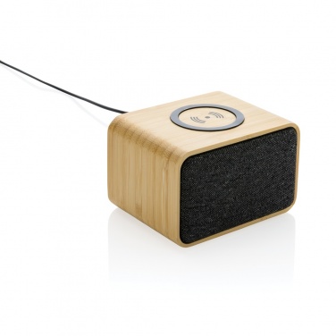 Logo trade corporate gift photo of: RCS Rplastic 3W speaker with bamboo 5W wireless