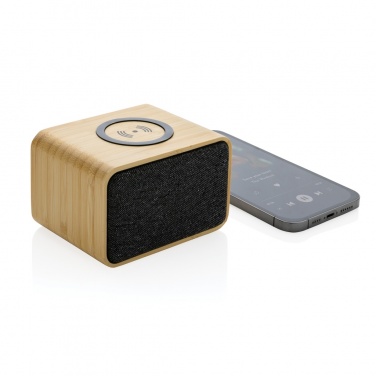 Logotrade promotional gifts photo of: RCS Rplastic 3W speaker with bamboo 5W wireless