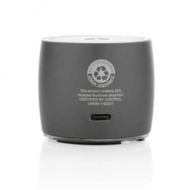 Logo trade promotional merchandise photo of: Swiss Peak RCS recycled aluminum 3W bass speaker