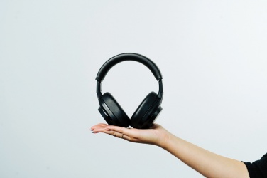 Logotrade promotional item image of: Irvine RCS recycled and repairable ANC wireless headphone