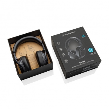 Logo trade promotional gifts image of: Irvine RCS recycled and repairable ANC wireless headphone