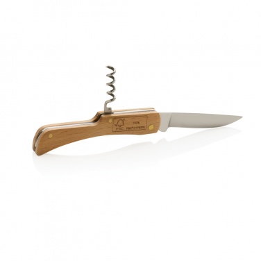 Logo trade promotional merchandise picture of: Wooden knife with bottle opener