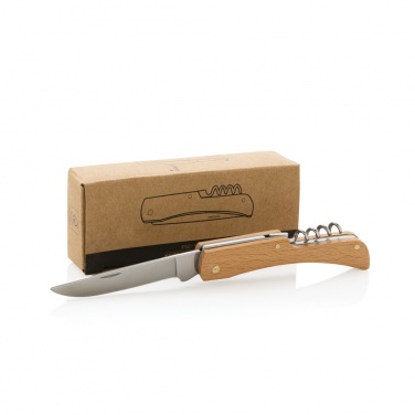 Logo trade promotional giveaways picture of: Wooden knife with bottle opener