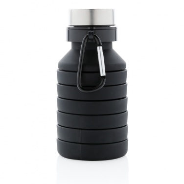 Logo trade promotional giveaways picture of: Leakproof collapsible silicone bottle with lid