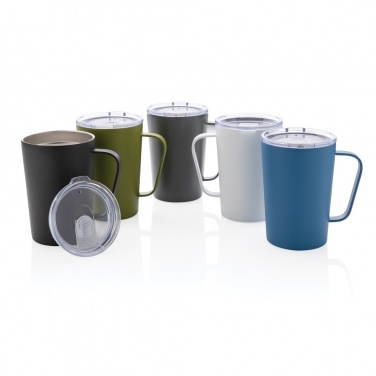 Logotrade advertising product image of: RCS Recycled stainless steel modern vacuum mug with lid