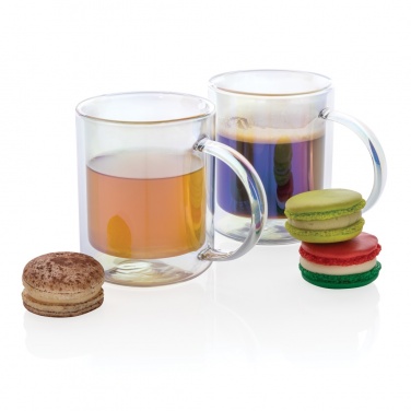 Logo trade promotional gift photo of: Deluxe double wall electroplated glass mug
