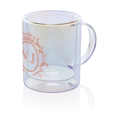 Logotrade promotional product image of: Deluxe double wall electroplated glass mug