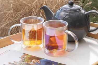 Logotrade promotional merchandise picture of: Deluxe double wall electroplated glass mug