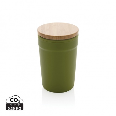 Logo trade promotional merchandise photo of: GRS certified recycled PP mug with bamboo lid