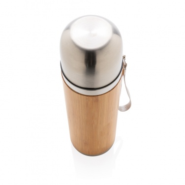 Logo trade promotional items image of: Bamboo vacuum travel flask