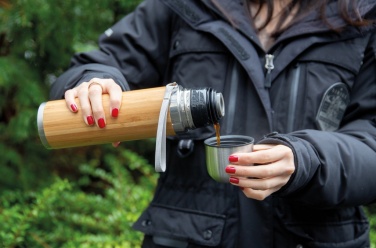 Logo trade promotional items picture of: Bamboo vacuum travel flask