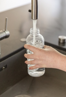 Logotrade promotional giveaway image of: Leakproof water bottle with metallic lid