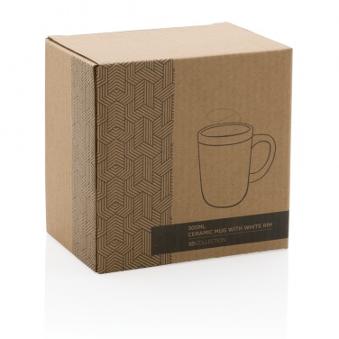 Logotrade promotional item image of: Ceramic mug with white rim 300ml