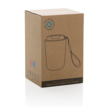 Logotrade promotional merchandise image of: Cuppa RCS re-steel vacuum tumbler with lanyard