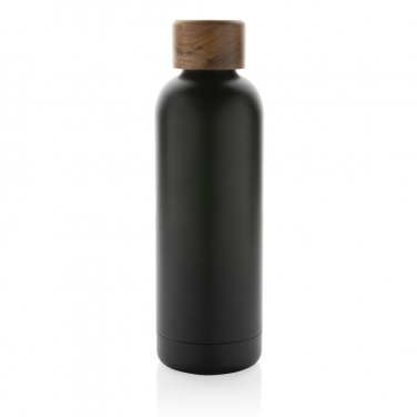Logotrade promotional item picture of: Wood RCS certified recycled stainless steel vacuum bottle