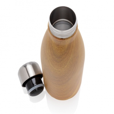 Logo trade promotional item photo of: Vacuum insulated stainless steel bottle with wood print