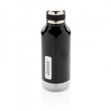 Logo trade promotional merchandise picture of: Leak proof vacuum bottle with logo plate