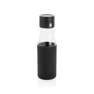 Logo trade promotional merchandise photo of: Ukiyo glass hydration tracking bottle with sleeve