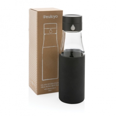 Logotrade promotional product picture of: Ukiyo glass hydration tracking bottle with sleeve