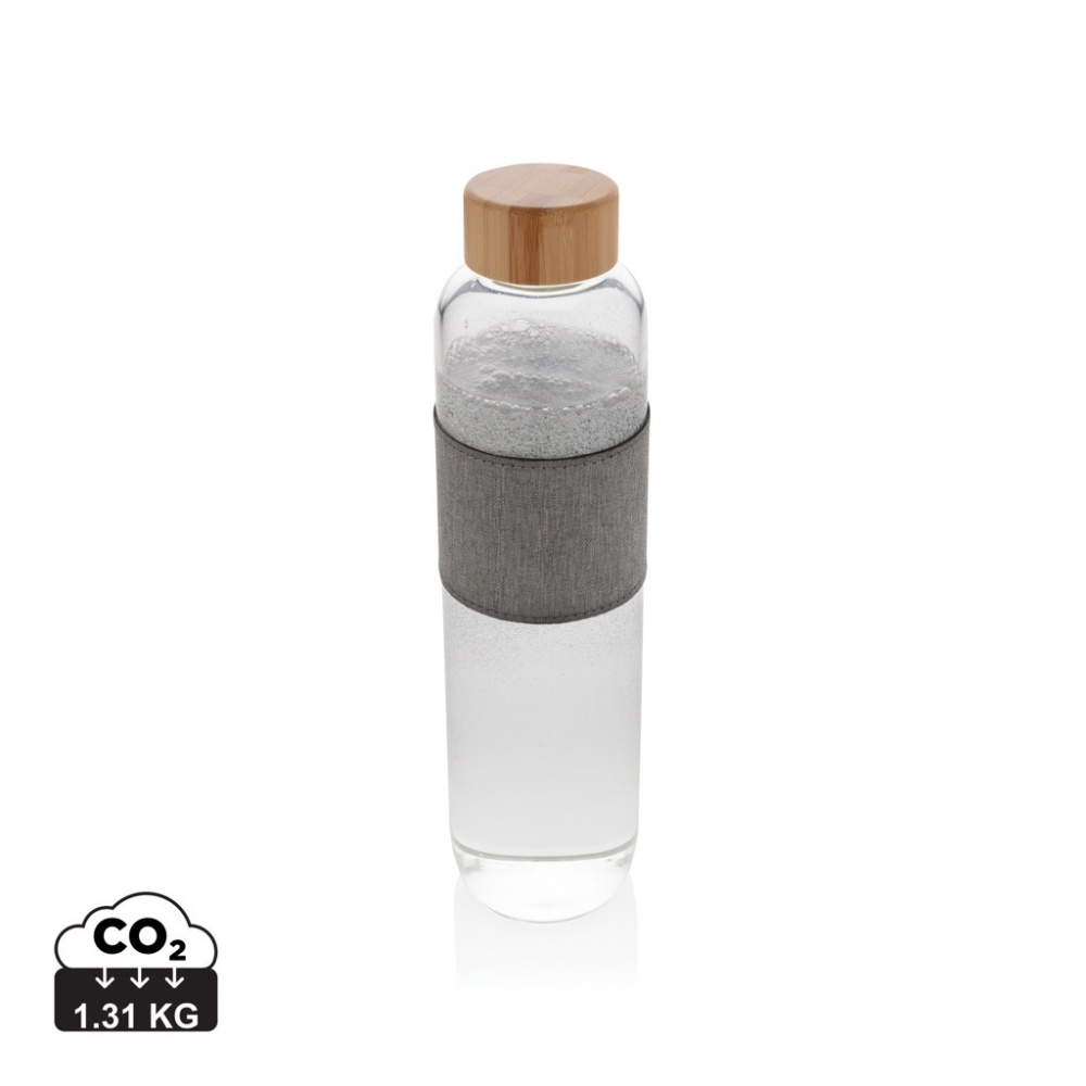Logo trade advertising products image of: Impact borosilicate glass bottle with bamboo lid