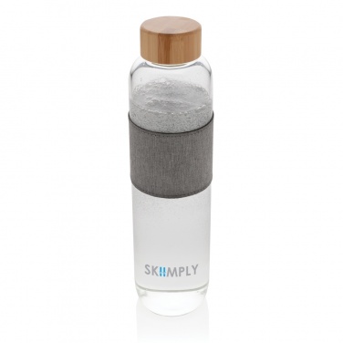Logo trade promotional merchandise photo of: Impact borosilicate glass bottle with bamboo lid