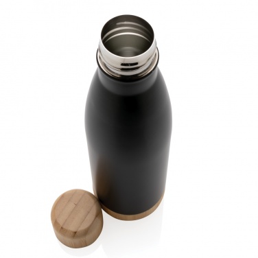 Logo trade promotional item photo of: Vacuum stainless steel bottle with bamboo lid and bottom