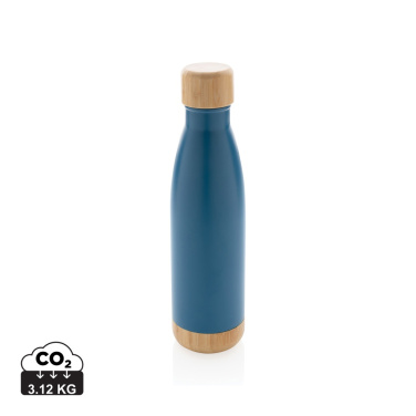 Logo trade promotional products picture of: Vacuum stainless steel bottle with bamboo lid and bottom