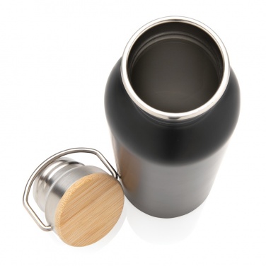 Logo trade business gift photo of: Modern stainless steel bottle with bamboo lid