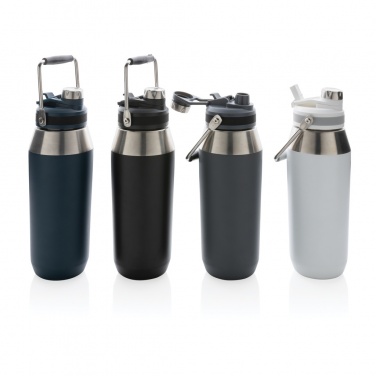 Logo trade promotional giveaways picture of: Vacuum stainless steel dual function lid bottle 1L