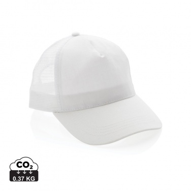 Logo trade corporate gifts picture of: Impact AWARE™ Brushed rcotton 5 panel trucker cap 190gr