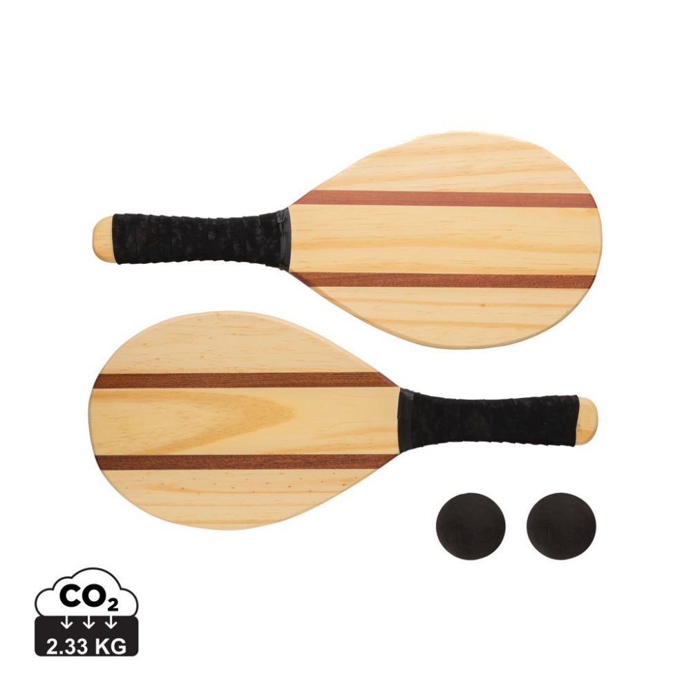 Logotrade promotional item image of: Wooden frescobol tennis set