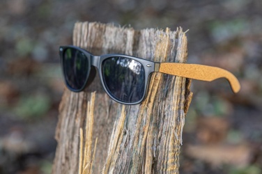 Logo trade promotional item photo of: GRS recycled PC plastic sunglasses with cork