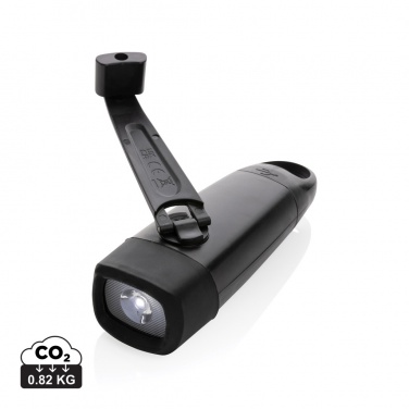 Logo trade corporate gifts picture of: Lightwave RCS rplastic USB-rechargeable torch with crank