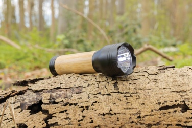 Logo trade advertising products image of: Lucid 1W RCS certified recycled plastic & bamboo torch