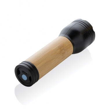 Logotrade promotional giveaways photo of: Lucid 3W RCS certified recycled plastic & bamboo torch