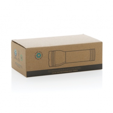 Logo trade promotional gifts picture of: Lucid 3W RCS certified recycled plastic & bamboo torch