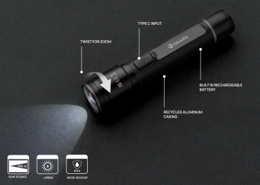 Logotrade corporate gift picture of: Gear X RCS recycled aluminum USB-rechargeable torch