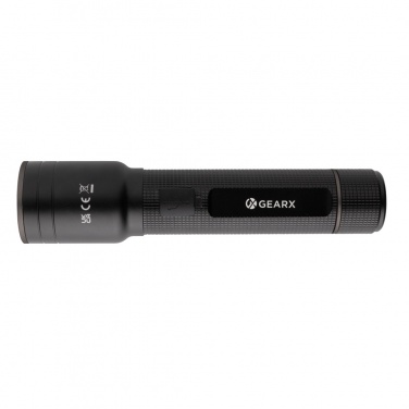 Logotrade advertising products photo of: RCS recycled aluminum USB-rechargeable heavy duty torch