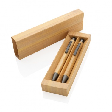 Logotrade promotional merchandise image of: Bamboo modern pen set in box