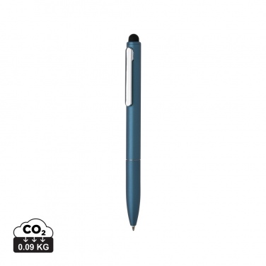 Logotrade promotional item image of: Kymi RCS certified recycled aluminium pen with stylus