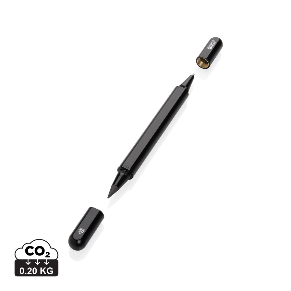Logo trade promotional gift photo of: Swiss Peak Storm RCS recycled aluminum dual tip pen