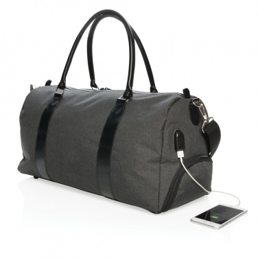 Logo trade promotional merchandise picture of: Weekend bag with USB A output