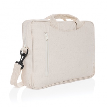 Logotrade advertising products photo of: Laluka AWARE™ recycled cotton 15.4 inch laptop bag